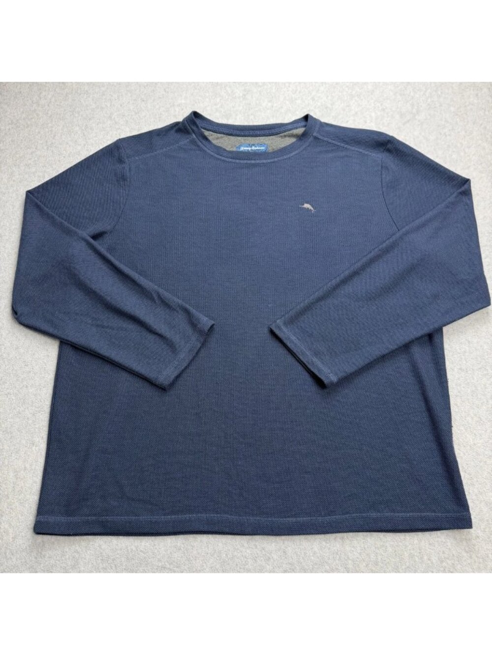 Tommy‎ Bahama Lounge Sleep Shirt Mens XL Blue Logo Long Sleeve Crew Neck Comfort